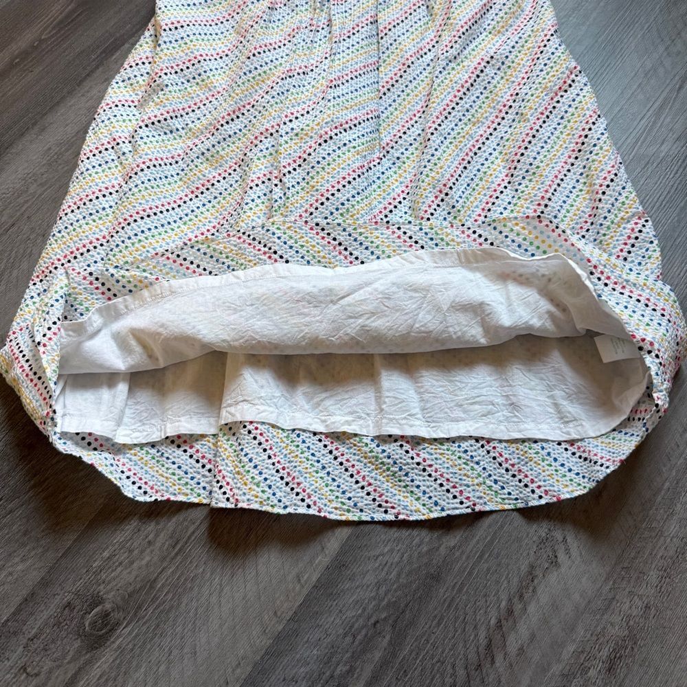 Lilly Pulitzer Gweneth Strapless Seersucker Dress Rainbow Dot White 14 - Picture 6 of 10